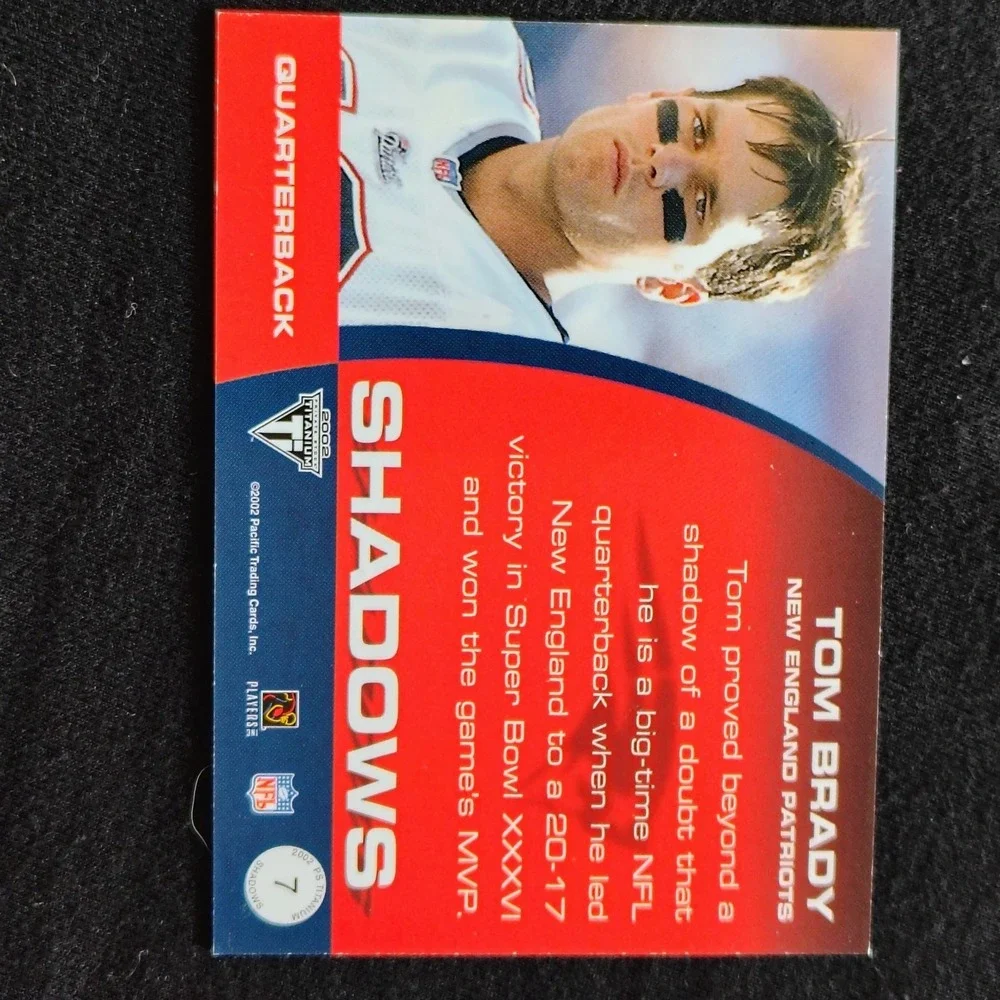 2002‎ Private Stock Titanium - Shadows Tom Brady #7 NFL Football Trading Card